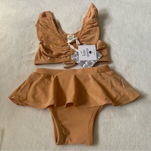 Kate Quinn Clay Ruffle Crop Swimsuit Bikini Size 12/18 Months NWT
